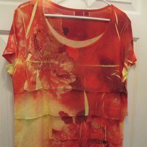 Women's CATO Woman Orange/Yellow Floral 18/20W